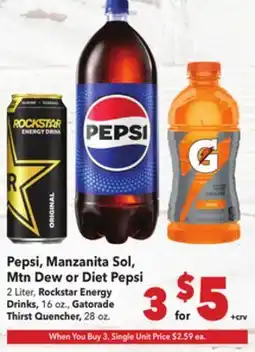 Vallarta Supermarkets Pepsi, Manzanita Sol, Mtn Dew or Diet Pepsi offer