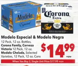 Vallarta Supermarkets Modelo Especial & Modelo Negra offer