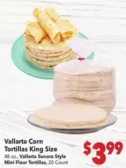 Vallarta Supermarkets Vallarta Corn Tortillas King Size offer
