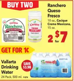 Vallarta Supermarkets Ranchero Queso Fresco offer