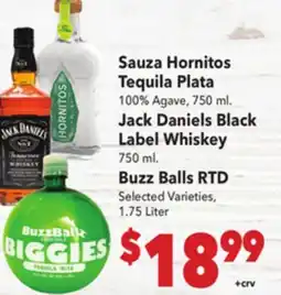 Vallarta Supermarkets Sauza Hornitos Tequila Plata 100% Agave, 750 ml offer