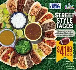 Vallarta Supermarkets BUD LIGHT STREET STYLE TACOS offer