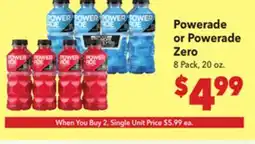 Vallarta Supermarkets Powerade or Powerade Zero offer