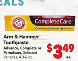 Vallarta Supermarkets Arm & Hammer Toothpaste offer