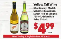 Vallarta Supermarkets Yellow Tail Wine offer