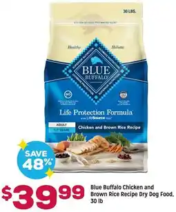 Grocery Outlet Blue Buffalo Chicken and Brown Rice Recipe Dry Dog Food offer