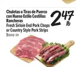 El Super Fresh Fresh Sirloin End Pork Chops or Country Style Pork Strips offer