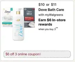 Walgreens Dove Bath Care with myWalgreens offer