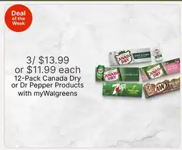 Walgreens 12-Pack Canada Dry or Dr Pepper Products offer