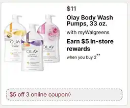 Walgreens Olay Body Wash Pumps offer