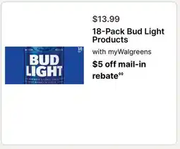 Walgreens 18-Pack Bud Light Products offer