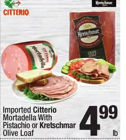 Super King Markets Imported Citterio Mortadella With Pistachio or Kretschmar Olive Loaf offer