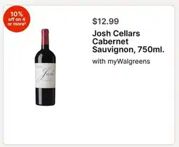 Walgreens Josh Cellars Cabernet Sauvignon, 750ml offer