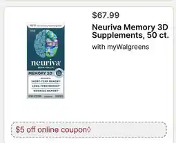 Walgreens Neuriva Memory 3D Supplements, 50 ct offer