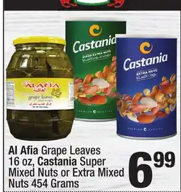Super King Markets Al Afia Grape Leaves 16 oz, Castania Super Mixed Nuts or Extra Mixed Nuts 454 Grams offer