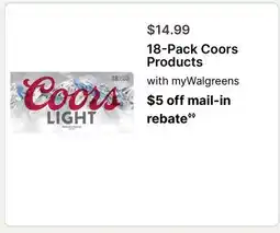 Walgreens 18-Pack Coors Products offer