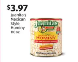 Aldi Juanita's Mexican Style Hominy offer