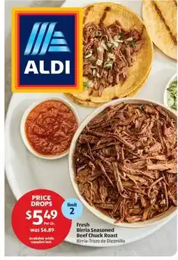 Aldi Fresh Birria Seasoned Beef Chuck Roast offer