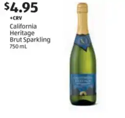 Aldi California Heritage Brut Sparkling offer