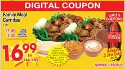 Superior Grocers Family Meal Carnitas offer