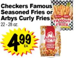 Superior Grocers Checkers Famous Seasoned Fries or Seasoned Fries or Arbys Curly Fries offer