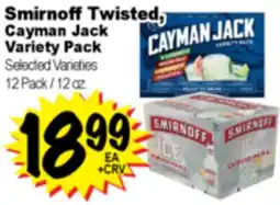 Superior Grocers Smirnoff Twisted, Cayman Jack Variety Pack offer