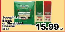 Superior Grocers Joseph Farms Block or Shredded Cheese offer