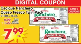 Superior Grocers Cacique Ranchero Queso Fresco Twin Pack offer