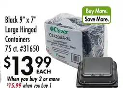 Smart & Final Black 9 x 7 Large Hinged Containers offer
