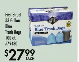 Smart & Final First Street 33 Gallon Blue Trash Bags offer