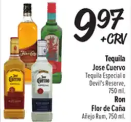 El Super Jose Cuervo Tequila Especial o Devil's Reserve, 750 ml., Flor de Caña Añejo Rum, 750 ml offer