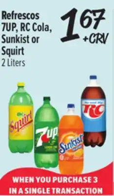 El Super 7UP, RC Cola, Sunkist or Squirt offer