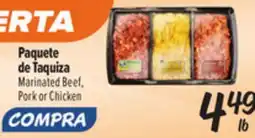 El Super Marinated Beef, Pork or Chicken offer