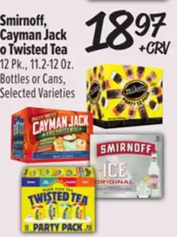 El Super Smirnoff, Cayman Jack o Twisted Tea offer