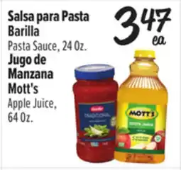 El Super Barilla Pasta Sauce, 24Oz. Mott's Apple Juice, 64 Oz offer
