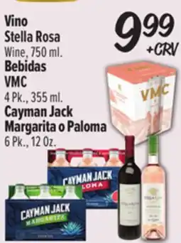 El Super Stella Rosa Wine, 750 ml., VMC 4 Pk., 355 ml., Cayman Jack Margarita o Paloma 6 Pk., 12 Oz offer
