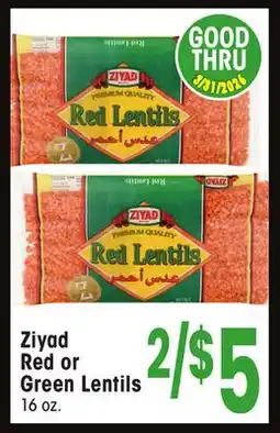 Jewel-Osco Ziyad Red or Green Lentils offer