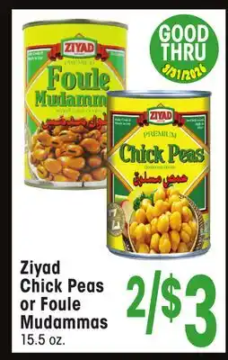Jewel-Osco Ziyad Chick Peas or Foule Mudammas offer