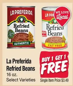 Jewel-Osco La Preferida Refried Beans offer