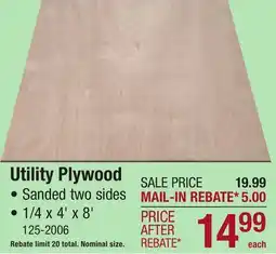 Menards Utility Plywood offer