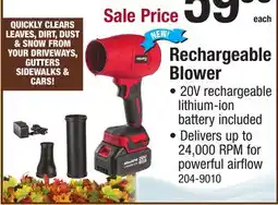 Menards Rechargeable Blower offer