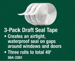 Menards 3-Pack Draft Seal Tape offer