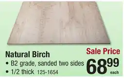 Menards 4 X 8 Natural Birch PLYWOOD offer