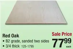 Menards 4 x 8 Red Oak PLYWOOD offer