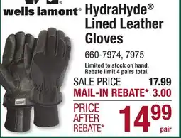 Menards HydraHyde Lined Leather Gloves offer