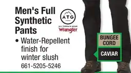 Menards Wrangler Men's Full Synthetic Pants offer