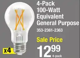 Menards 4-Pack 100-Watt Equivalent General Purpose offer
