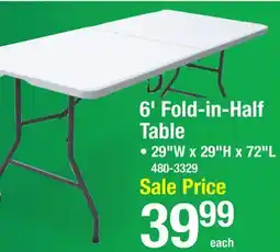 Menards 6' Fold-in-Half Table offer