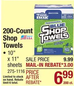 Menards 200-Count Shop Towels offer