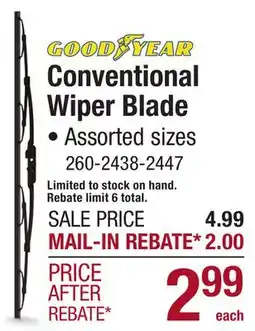 Menards GOOD YEAR Conventional Wiper Blade offer